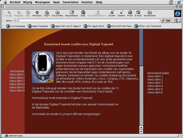 KL-website in het jaar 2000