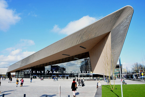 Het nieuwe centraal station in Rotterdam.
